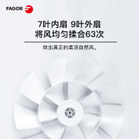 法格(FAGOR) 电风扇 VTR-96B 家用自然风正常风睡眠风摇头台式落地静音扇5档以上遥控控制空气循环扇