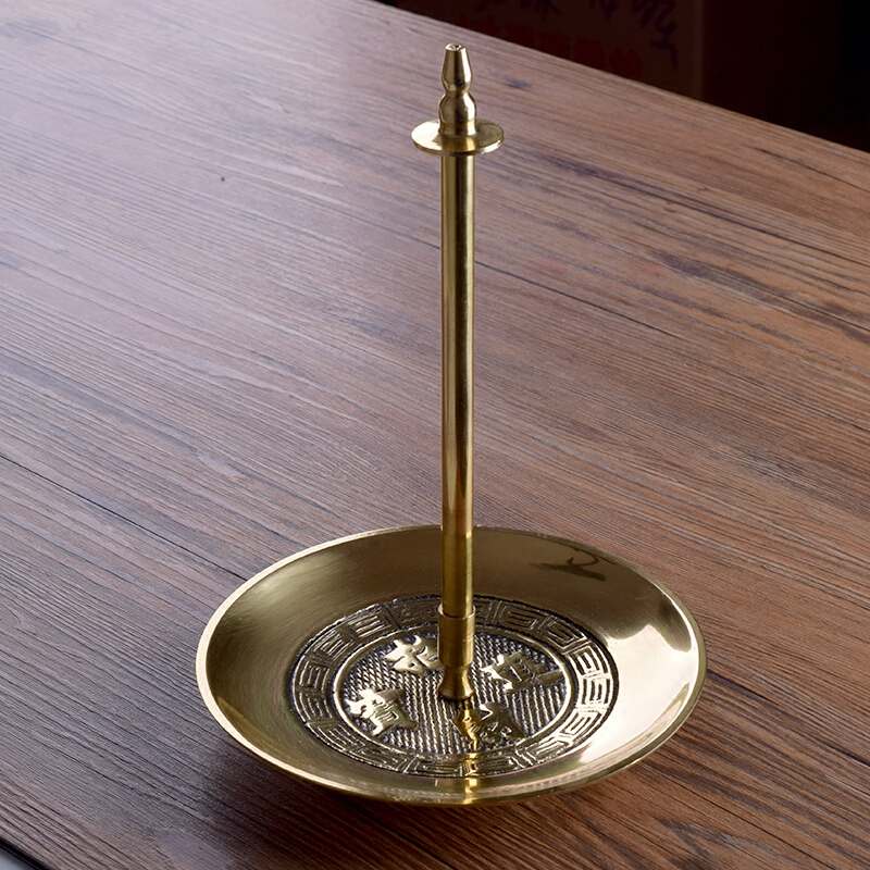 甄萌12h24小时纯铜檀香架盘香支架塔香盘香环盆佛教用品