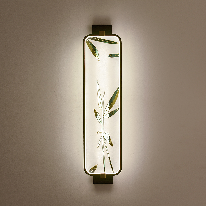 新中式全铜客厅壁灯设计师禅意餐厅灯珐琅彩简约中国风卧室床头灯电视