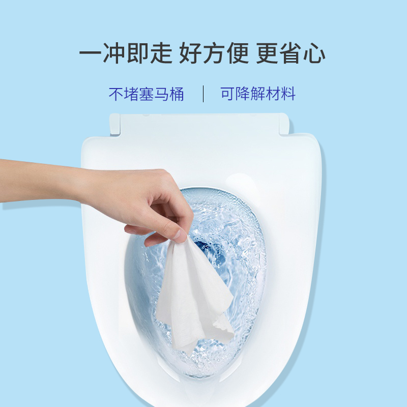 洁艺匠湿厕纸40片装 温和杀菌洁厕 清洁湿纸巾湿巾 可冲入马桶高清大图