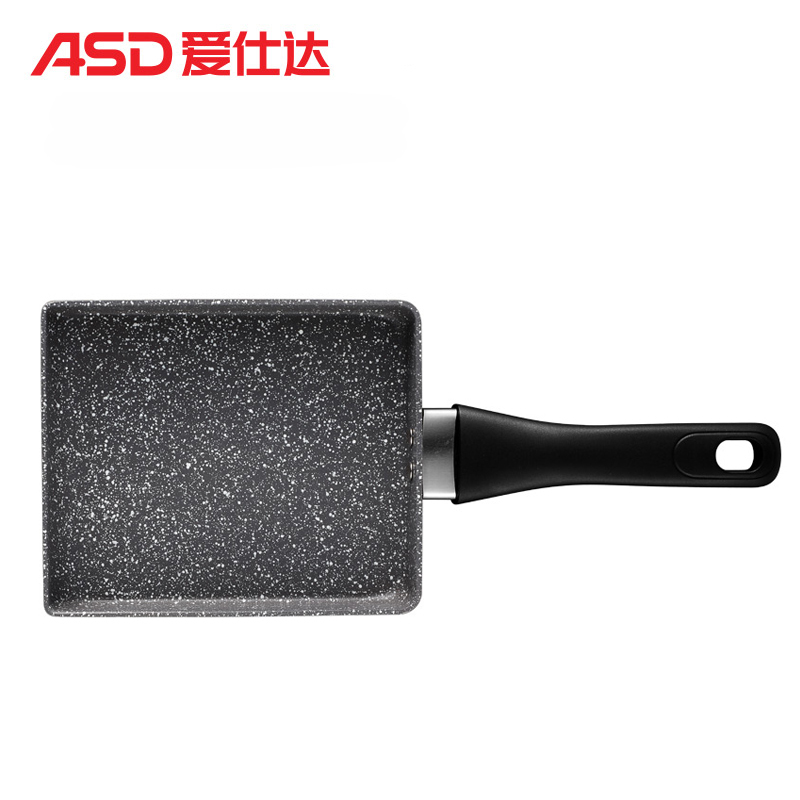 爱仕达(ASD)煎锅 18CM晶石新不粘玉子烧 麦饭石色迷你不粘锅平底锅 JL18K2WG