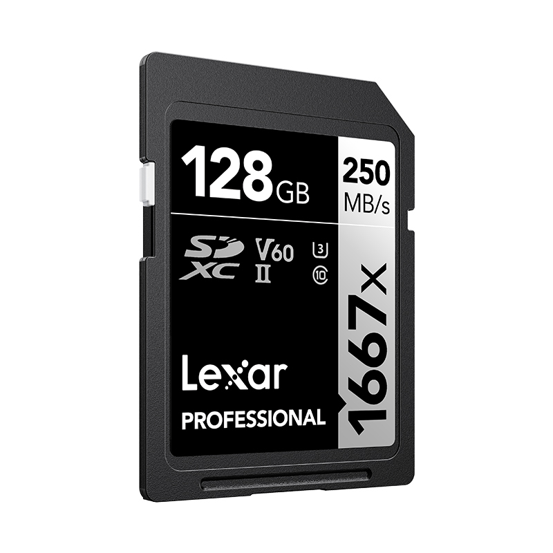 雷克沙(Lexar)SD卡128G相机内存卡读250MB/s写120MB/s UHS-II单反存储卡V60等级1667x