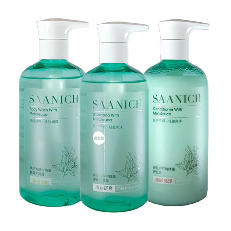 萨尼奇茶树精油沐浴3件套 蓬松洗发露400g+沐浴露400g+护发素400ml