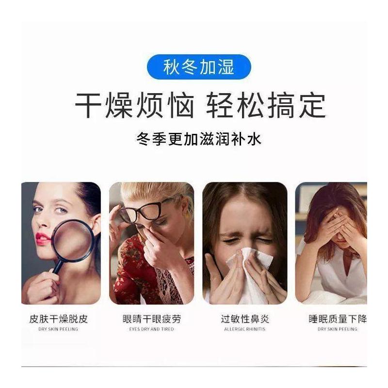 空调房间usb加湿器家用卧室小型迷你汽车载空气净化器大容量香薰|象牙白 加湿器+2个夜灯