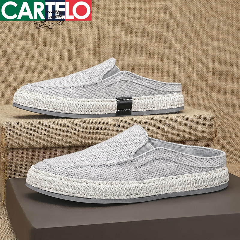 卡帝乐鳄鱼cartelo新款时尚休闲鞋男士潮流板鞋百搭懒人鞋男鞋半托鞋