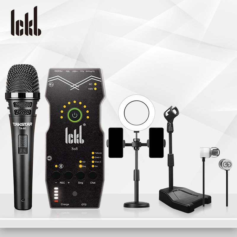 Ickb so8第五代+得胜TA60声卡套装手机直播电脑抖音主播唱歌k歌录音直播设备全套动圈麦克风唱吧全民神器话筒