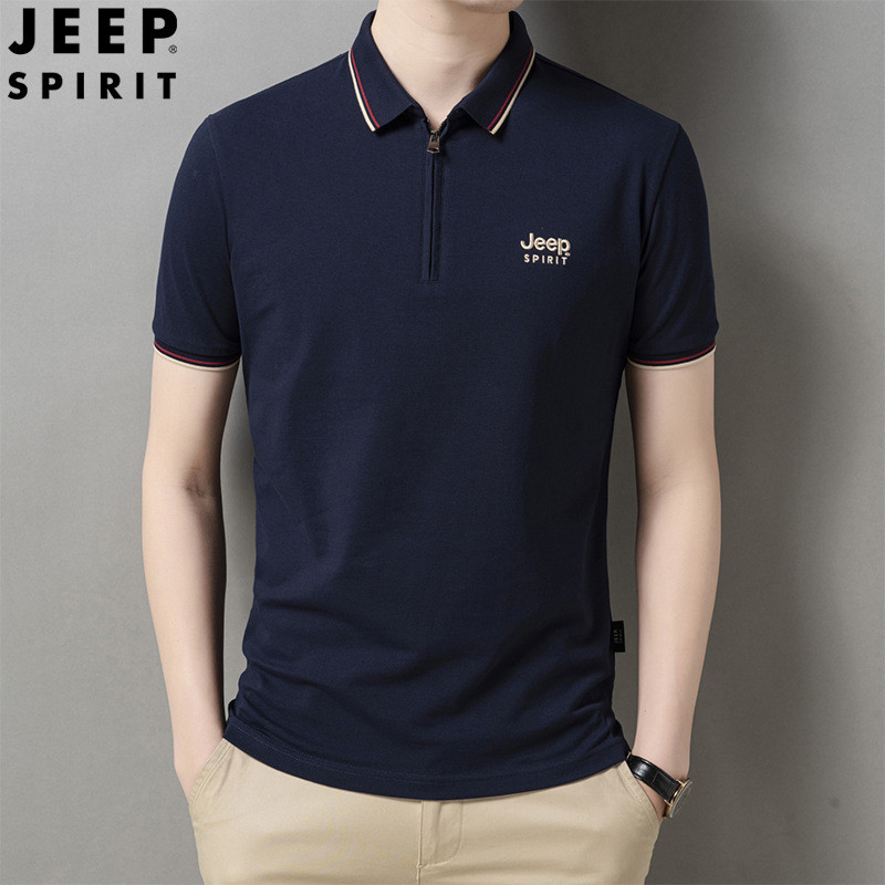 JEEP SPIRIT短袖T恤男青年夏季新款翻领polo衫时尚休闲潮流半袖上