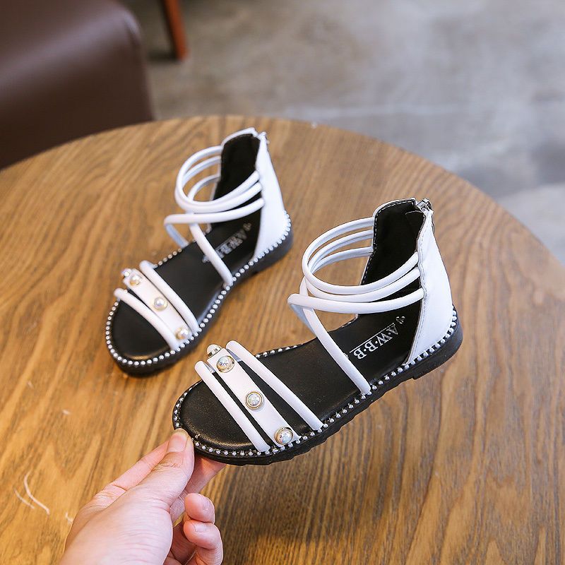 夏季韩版童鞋女童罗马凉鞋高帮儿童沙滩鞋平底学生小公主宝宝鞋子