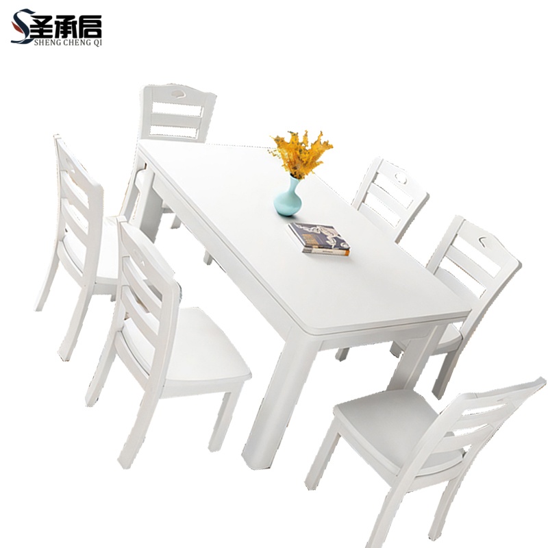 圣承启餐厅餐桌六椅1.45m张高清大图