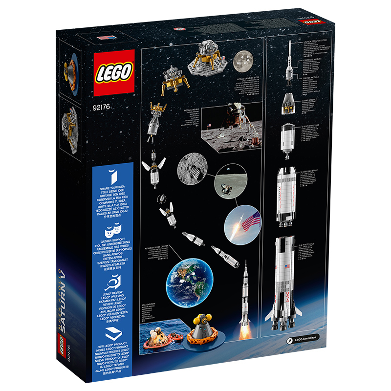 LEGO乐高 ideas系列美国宇航局a波罗土星五号 92176 模型收藏 复刻 14岁+ 玩具积木
