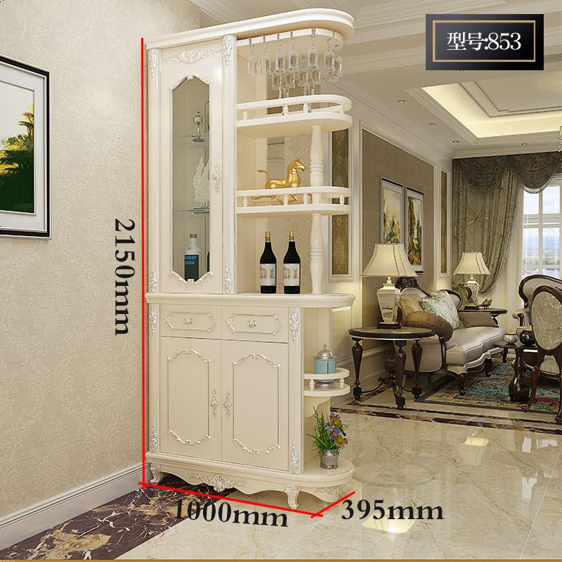 进欧式玄关柜客厅隔断柜厅柜间厅柜酒柜双面鞋柜装饰柜 组装_853_箱框结构