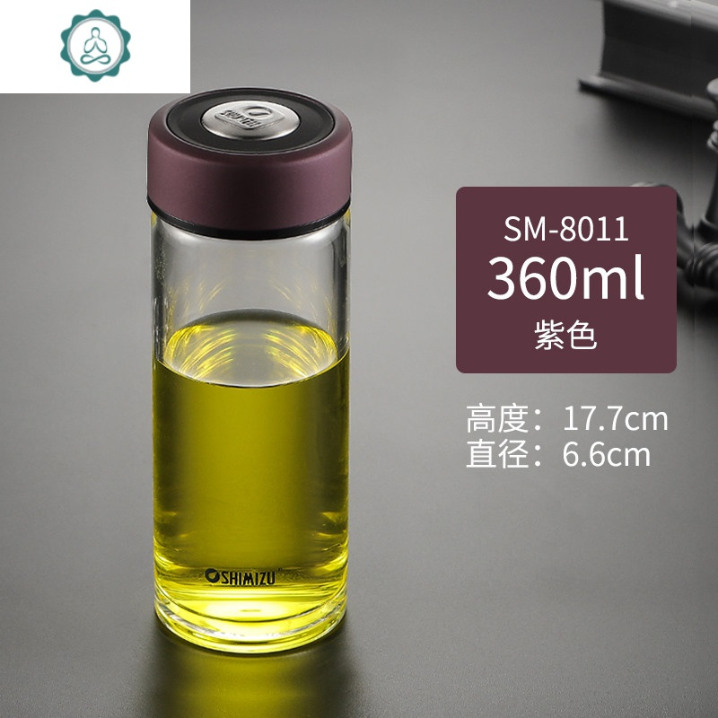 单层加厚耐热大容量透明水杯男女士便携办公泡茶玻璃杯