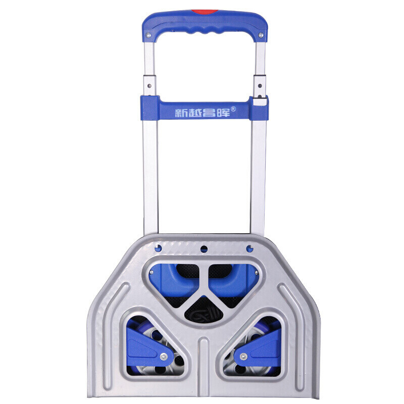 新越昌晖拉杆车手拉车折叠购物车手推车轻音拉货车小推车买菜车行李车家用拖车小拉车 2轮升级款蓝 承重约140斤F51002高清大图