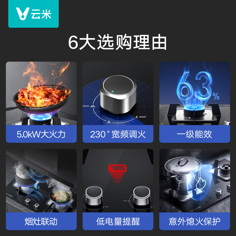 云米20立方吸力油烟机WingS1家用烟灶套装5kw燃气灶厨房电器大吸力智能强力抽风机吸烟罩智能触控屏抽油烟机高清大图