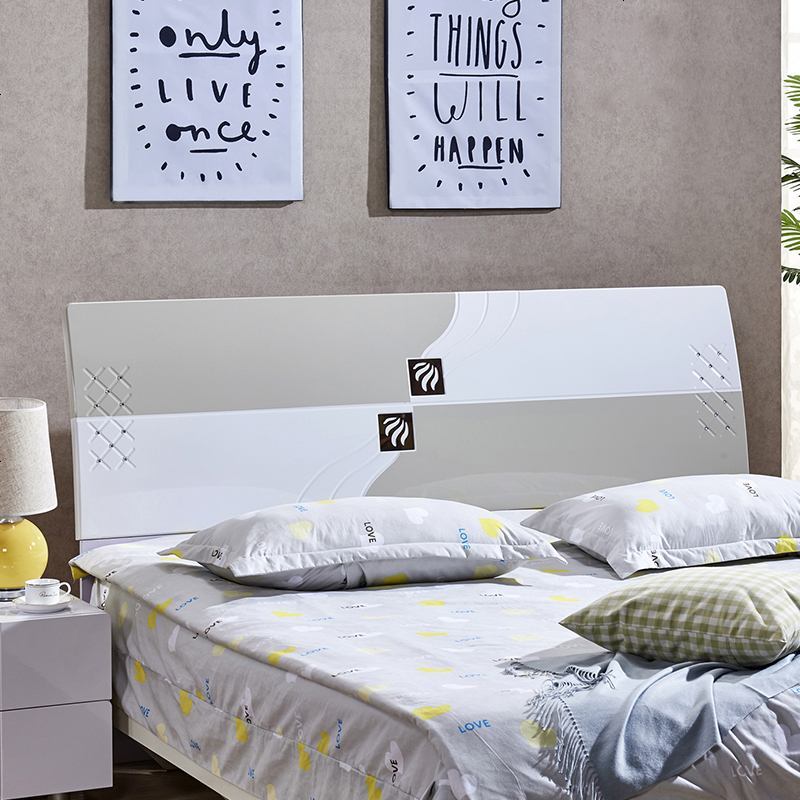 床头板简约现代床头靠背板双人床头15米18经济型白色烤漆床头板视频