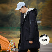 AYR901786-拓路者羽绒服男中长款学生连帽加厚冬季大衣保暖防风青年韩版外套