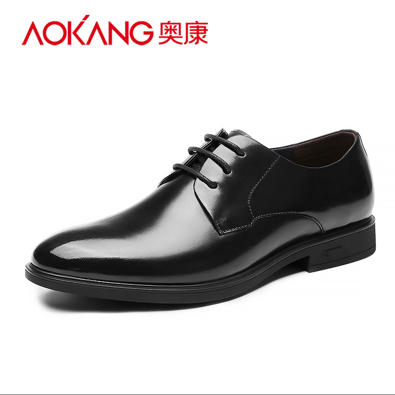 奥康(AOKANG)男鞋商务皮鞋德比鞋(正装皮鞋)男士低帮系带英伦商务休闲鞋 男高清大图