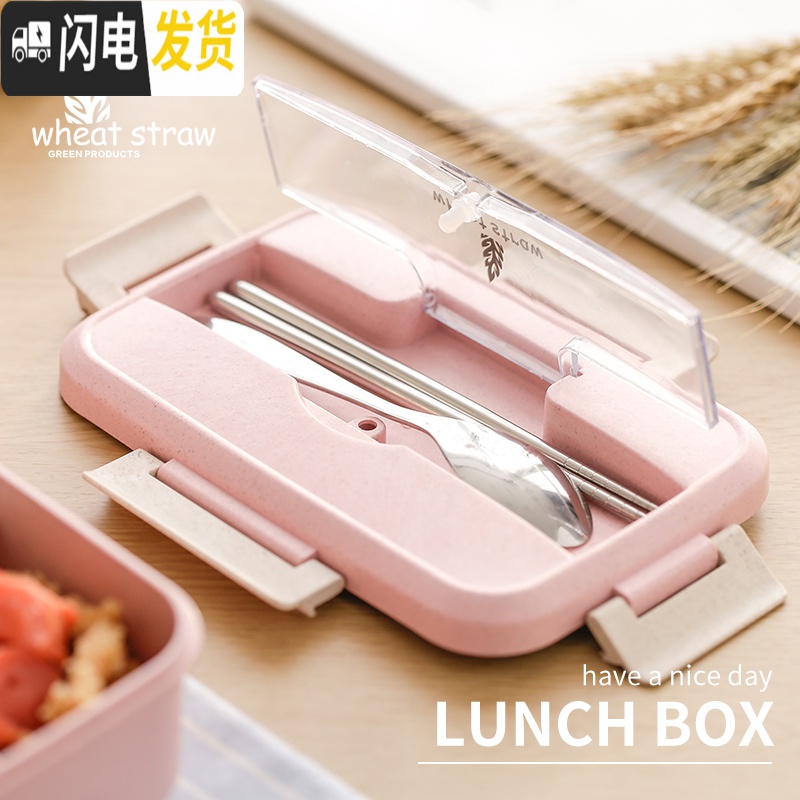 三维工匠创意便携保温饭盒儿童小学生女分格便当盒可爱成人餐盒上班族1人 北欧蓝[收藏宝贝才送餐具]高清大图