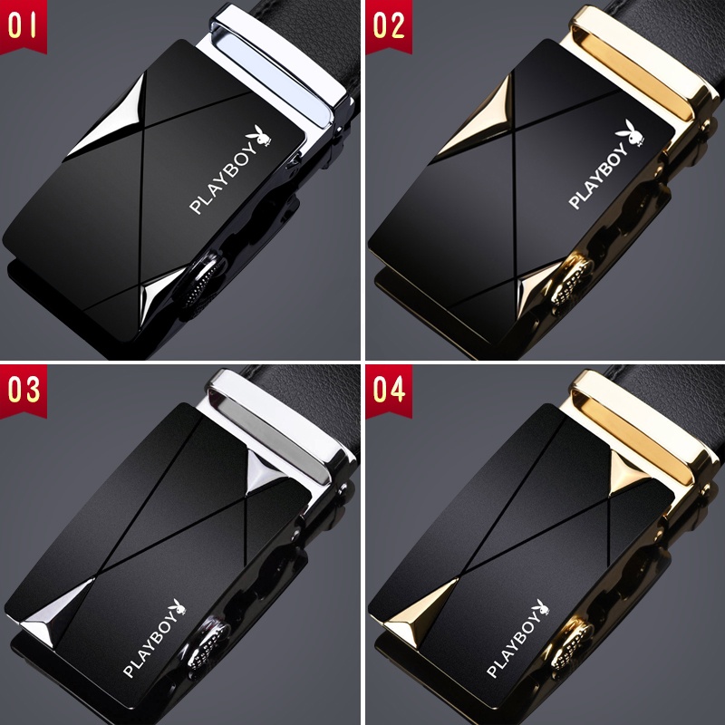 花花公子皮带男真皮自动扣青年纯韩版式牛皮潮流男士腰带中年皮皮高清大图