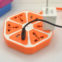 适用创意柠檬智能多功能带4个USB充电器插座家用大功率排插线板插头