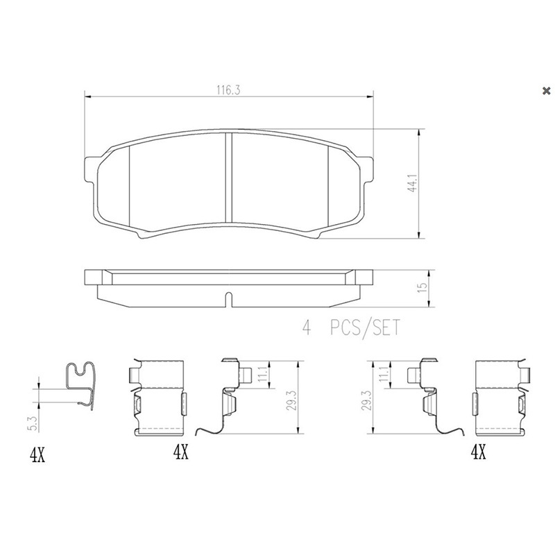布雷博(brembo)后刹车片.陶瓷P83024N适用于兰德酷路泽,普拉多;江铃X8
