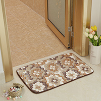 卧室地垫垫厨房厅吸水地毯卫生间浴室防滑脚垫子40*60cm 40*60cm适合浴室门 咖啡花环