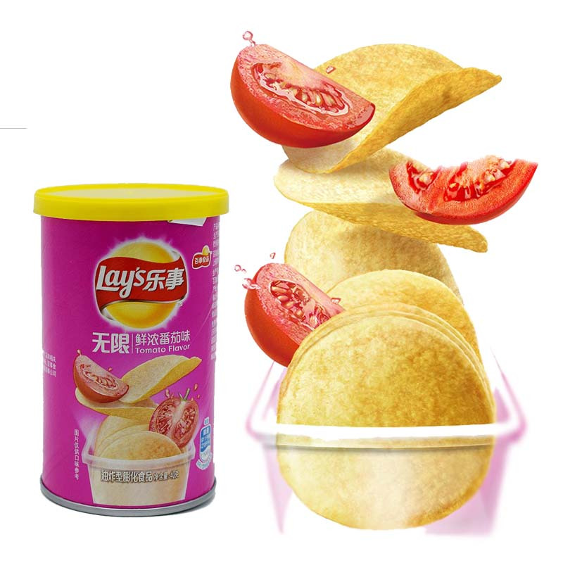 乐事薯片桶装无限鲜浓番茄味40g5罐休闲薯片零食