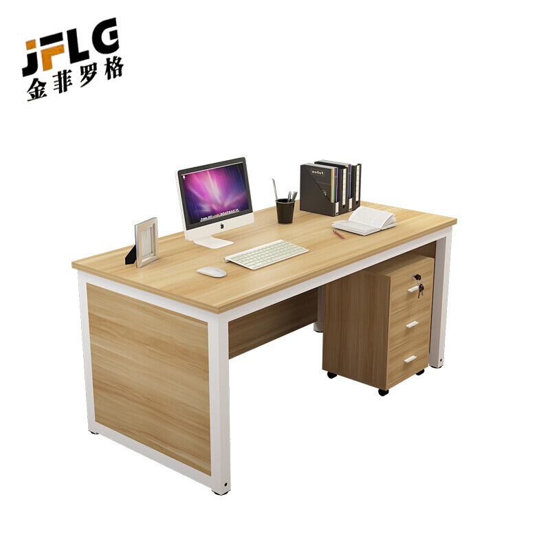 苏宁 金菲罗格 办公家具 钢架职员含柜办公桌高清大图