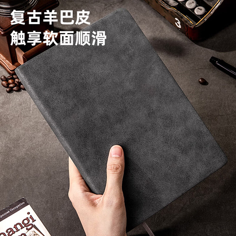 SPZC S76 A5PU 羊巴皮软裱无油边记事本(计价单位:本) 黑色高清大图