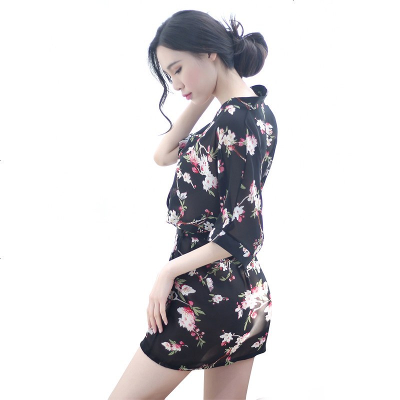 情趣内衣和服透视制服睡衣裙女士透明浴袍sm大码胖mm激情套装