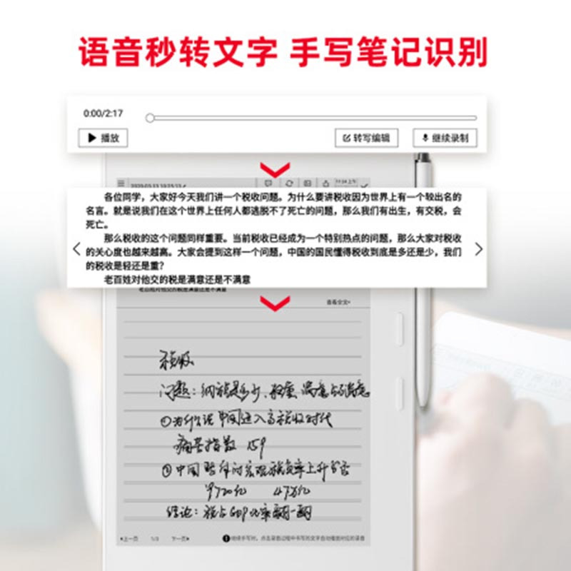 [精选]科大讯飞智能笔记本T1 电子书阅读器 快速书写 语音转写 9.7英寸墨水屏32G 颜色随机