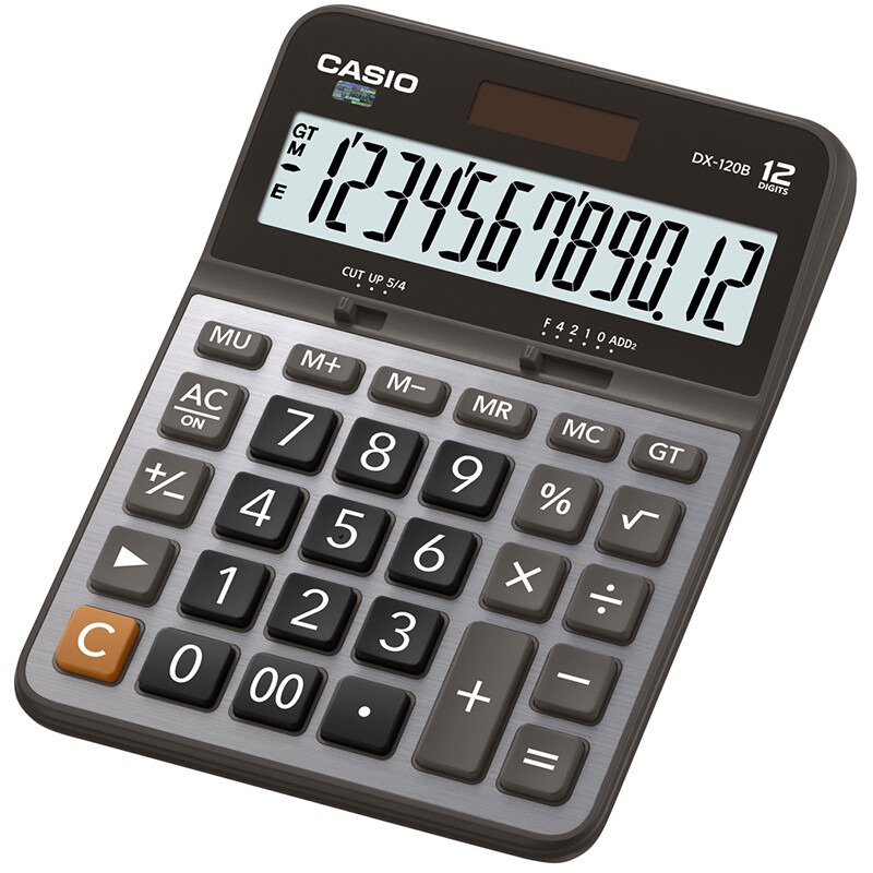 卡西欧(CASIO)DX-120B商务计算器 大型机 桌面 办公灰色无声款高清大图