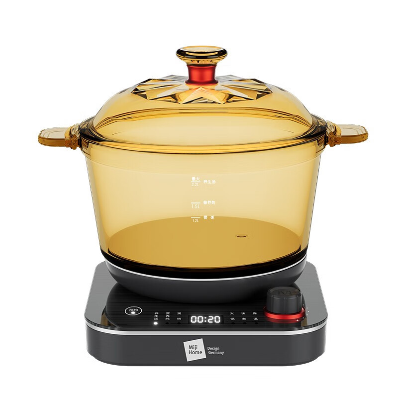 米技 多功能玻璃电煮锅 2.2升 ECE-GS22 黄金容量