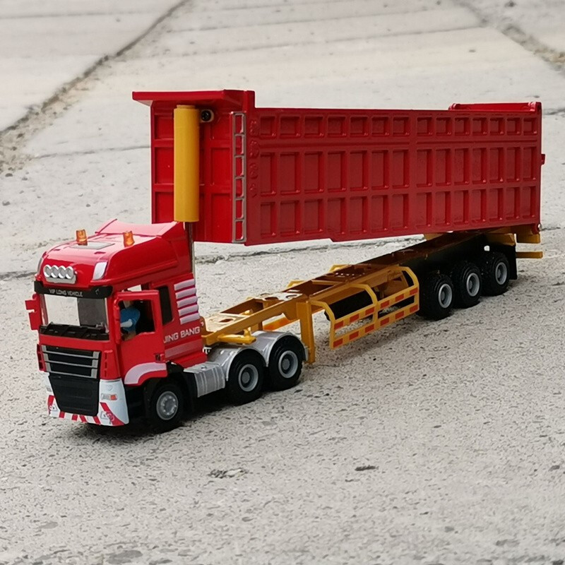 儿童货柜运输汽车模型玩具 重型卡车红色