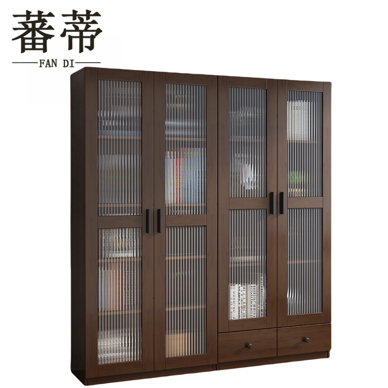 蕃蒂书柜四门二抽套高清大图