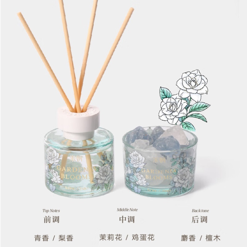 宋朝312-SC繁花之境扩香石礼盒系列-3繁花之境香薰+扩香石礼盒-栀子花开高清大图