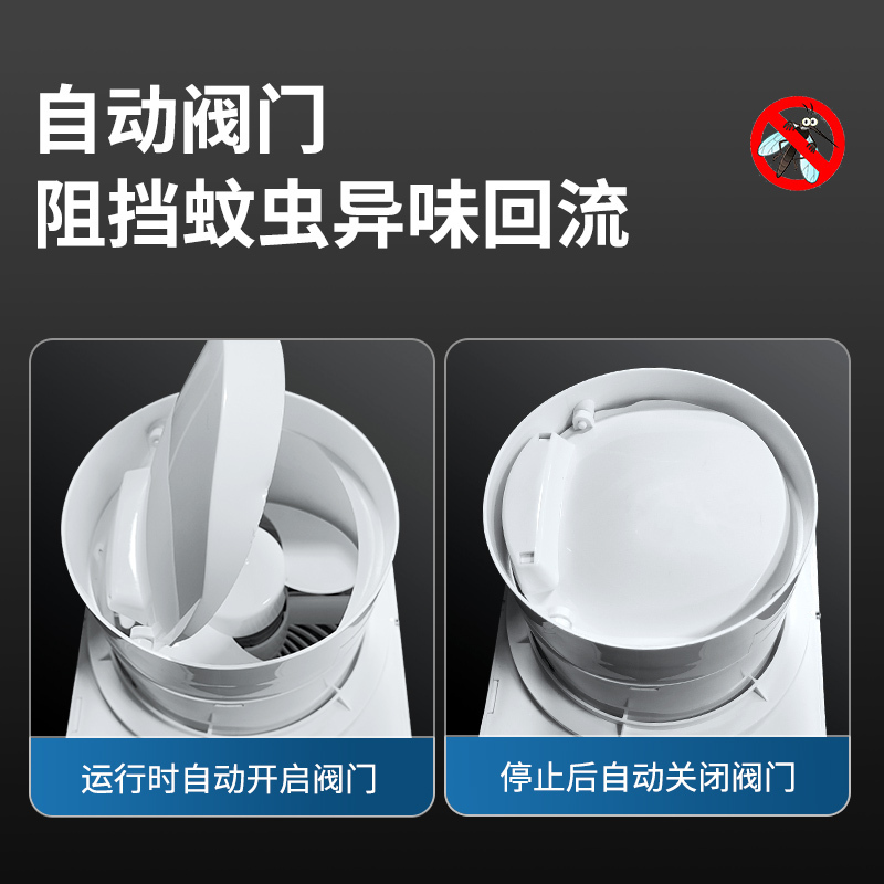 志高换气扇家用浴室卫生间排气扇窗墙两用小型排风扇通风换气
