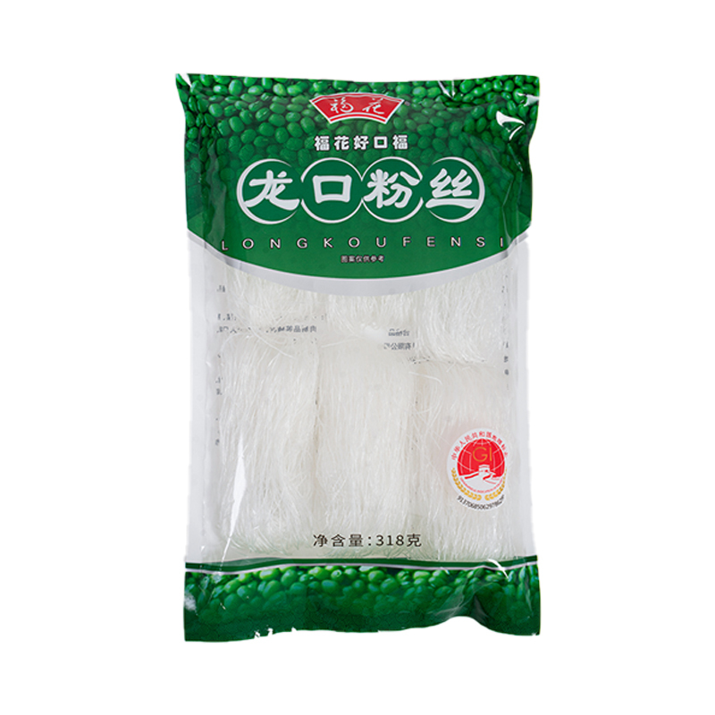 福花龙口粉丝鲁花出品火锅素食凉拌绿豆扇贝粉丝厂家直发318g*3袋高清大图