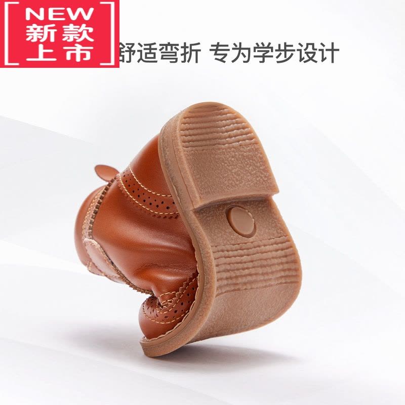 可莉允童鞋男童靴子儿童短靴秋季小黄靴鞋子女宝宝马丁皮靴小童图片