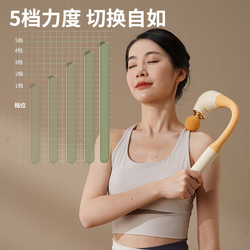 和正弯头筋膜枪弧形肌肉按摩器颈椎腰背腿全身按摩仪肌肉放松便捷锤生日礼物送男女朋友HZ-JMQ-8高清大图