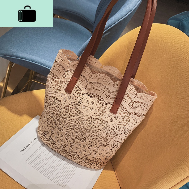 高级感洋气少女蕾丝手提大包包女2020新款潮时尚大容量气质单肩包NEW LAKE女士单肩包高清大图