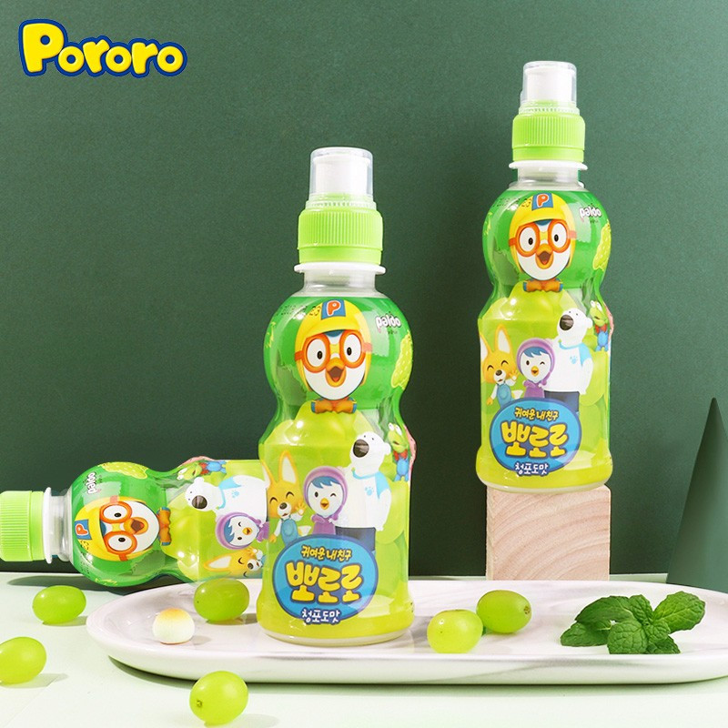 韩国原装进口 啵乐乐青葡萄味饮料235ml*2