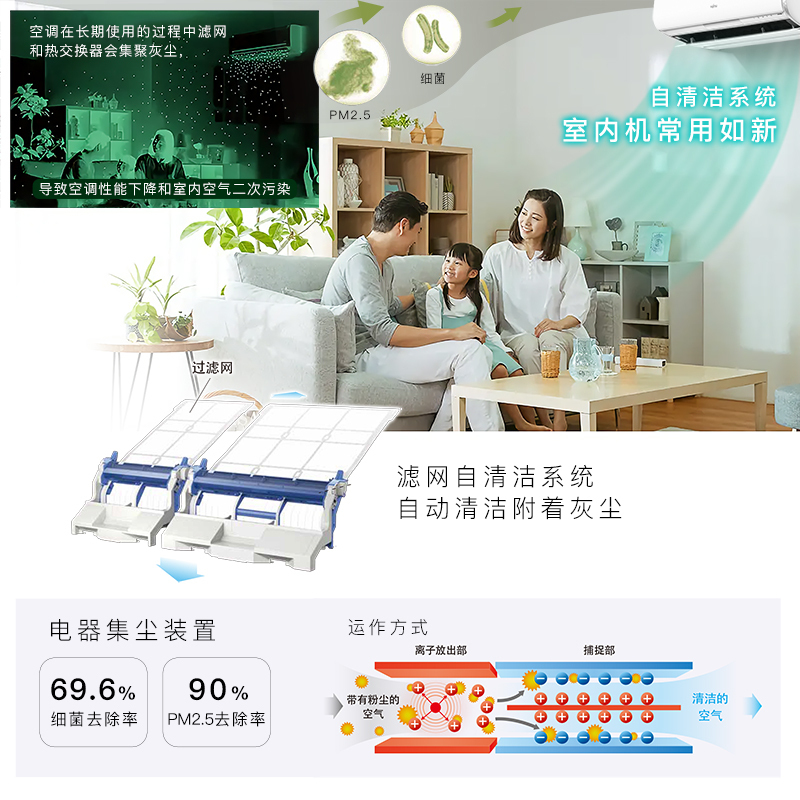 富士通 1.5匹 1级能效 全直流变频强劲冷暖自清洁壁挂式家用轻奢空调ASQG12KZCA(KFR-36GW/Bpkza