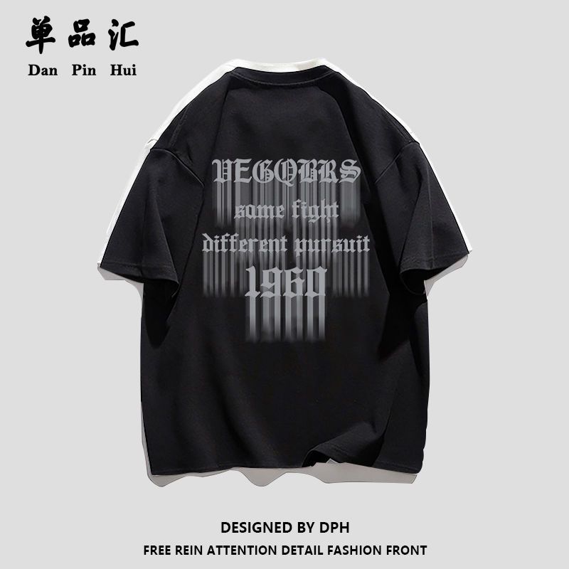 单品汇纯棉短袖T恤女2022夏季潮牌字母印花学生半袖上衣服女装ins