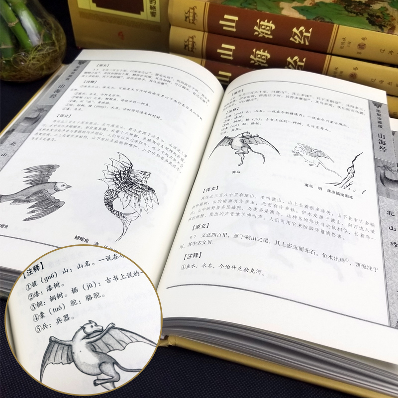 [正版]礼盒4本 山海经全集无删减白话版山海经全集白话版足本全注全译导读注释译文疑难字注音图解山海经中国地理百科全书国高清大图