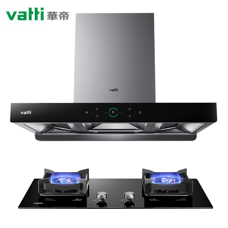 [变频烟机]华帝(vatti) 三腔·创世S7+i10073B欧式顶吸烟灶套装 24m³大风量5.0kW燃气灶天然气高清大图