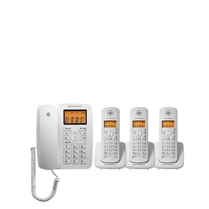 摩托罗拉C4200C 数字无绳电话机 C4203C子母机一拖三 (白色)图片