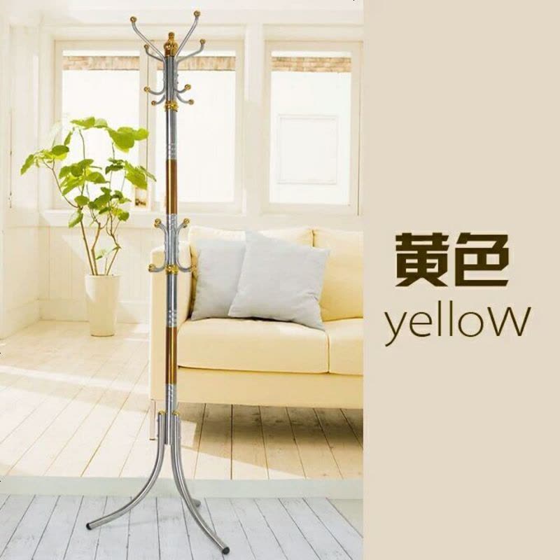 不锈钢衣帽架落地衣架欧式落地客厅卧室挂衣架包包外套收纳整理架 红色款图片