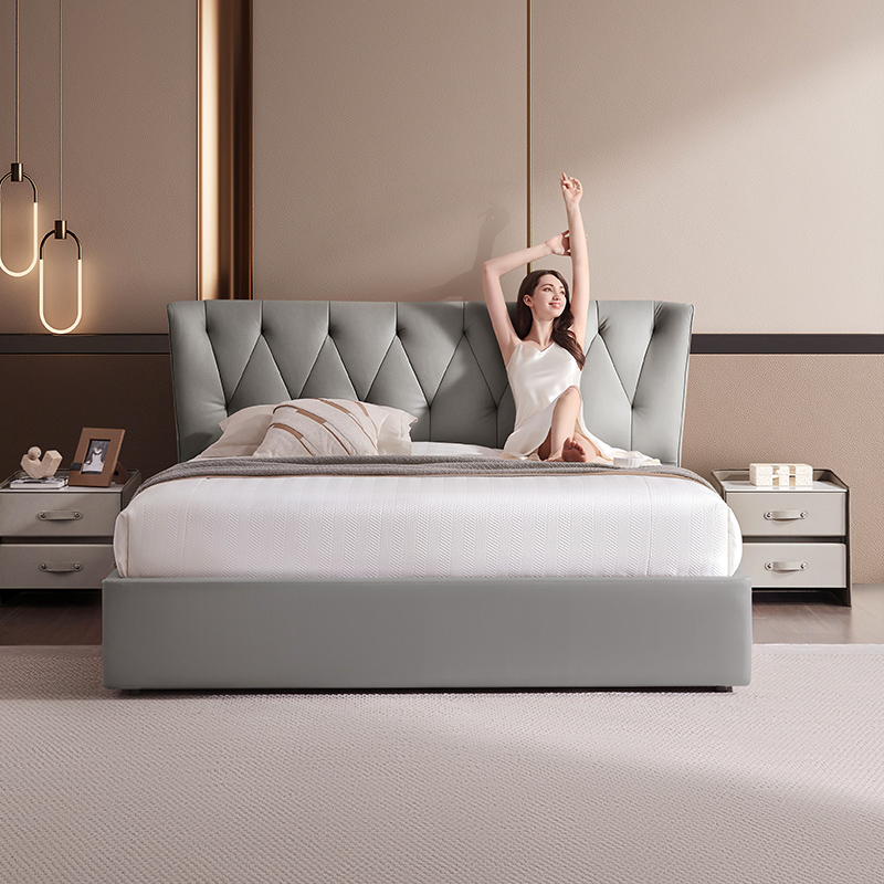 芝华仕cheers芝华仕意式轻奢真皮床电动智能平移储物主卧室双人大床头