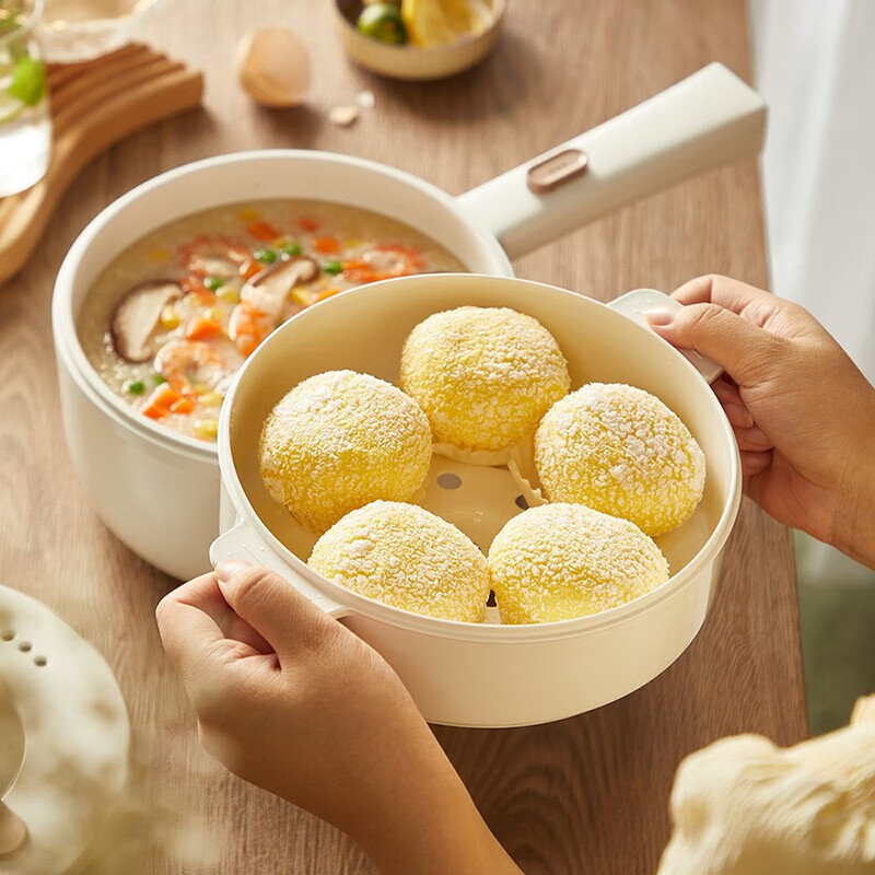 小熊 电煮锅 电热锅 电炒锅蒸煮一体煮面锅多功能锅 泡面电火锅 DRG-E15F2高清大图